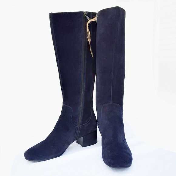 BORN Avala Knee High Blue Suede Boots - Size 10 - Picture 2 of 12